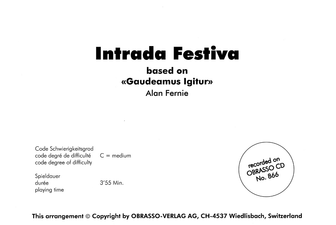 Intrada Festiva (Gaudeamus igitur) - klik hier