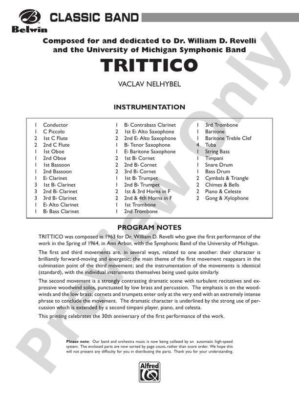 Trittico for Symphonic Band - klik hier