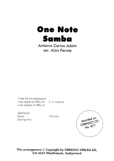 One Note Samba - klik hier