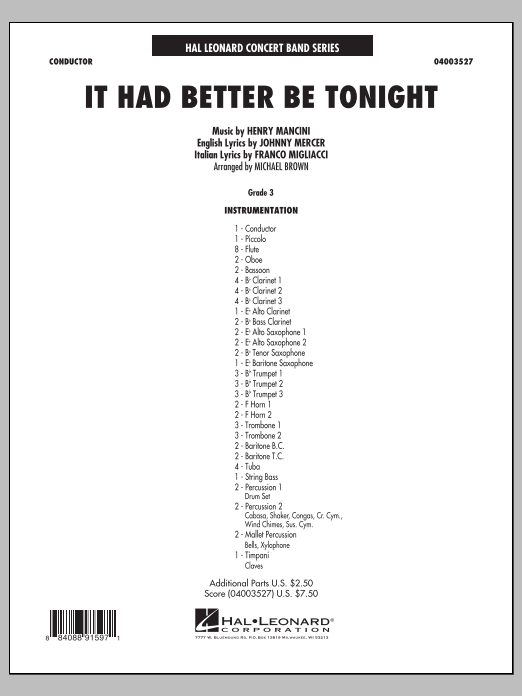 It Had Better Be Tonight - klik hier