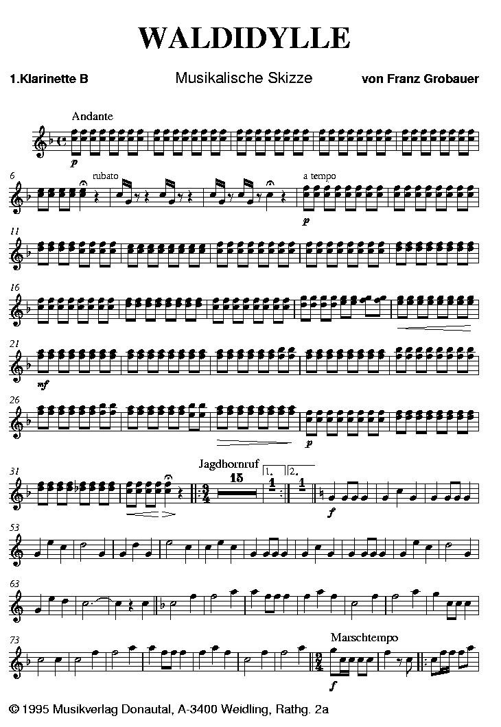 Waldidylle - Muzieknotatie-voorbeeld
