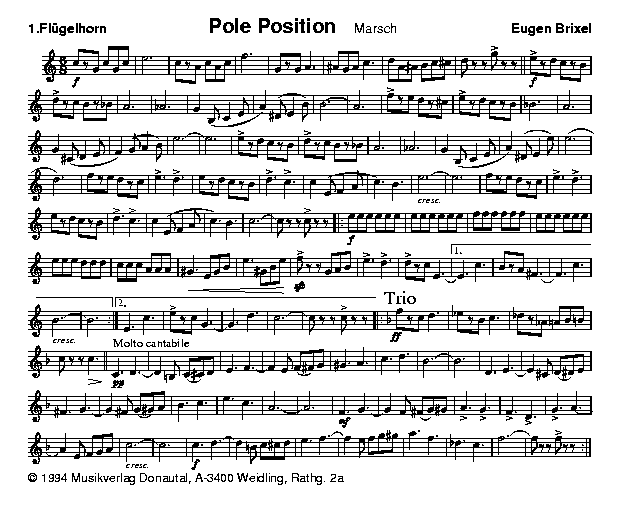Pole Position - Muzieknotatie-voorbeeld