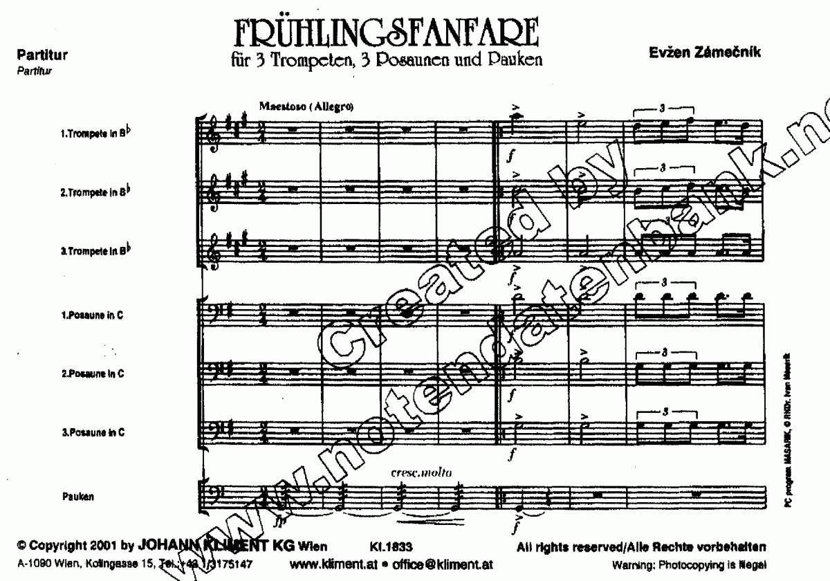 Frühlingsfanfare - Muzieknotatie-voorbeeld