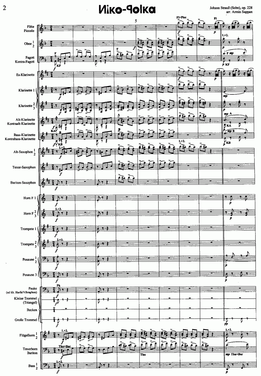 Niko-Polka - Muzieknotatie-voorbeeld