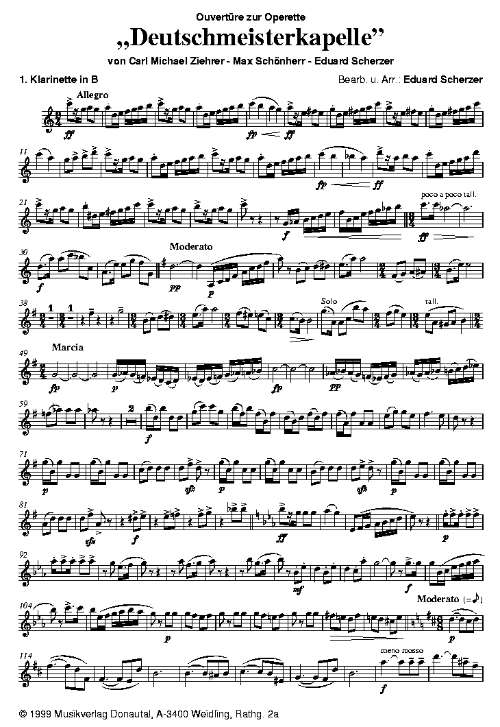 Deutschmeisterkapelle - Muzieknotatie-voorbeeld