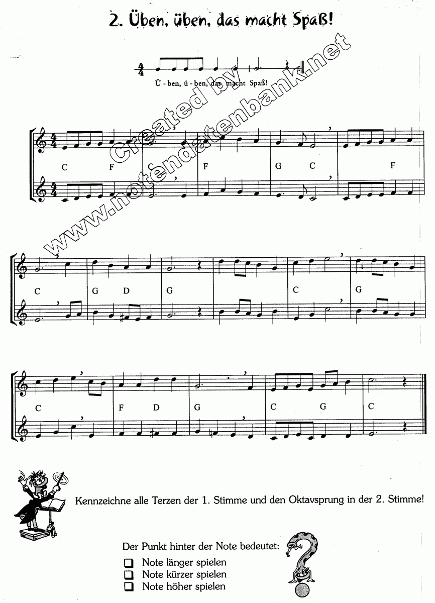 Flötenfutter - Muzieknotatie-voorbeeld