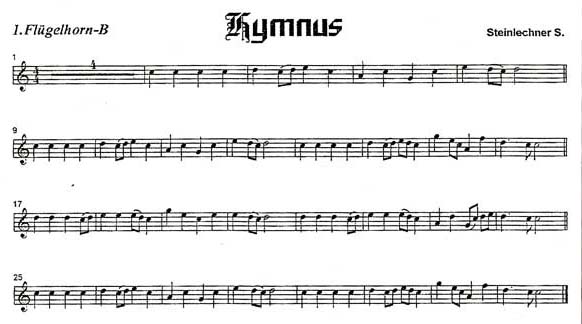 Hymnus - Muzieknotatie-voorbeeld