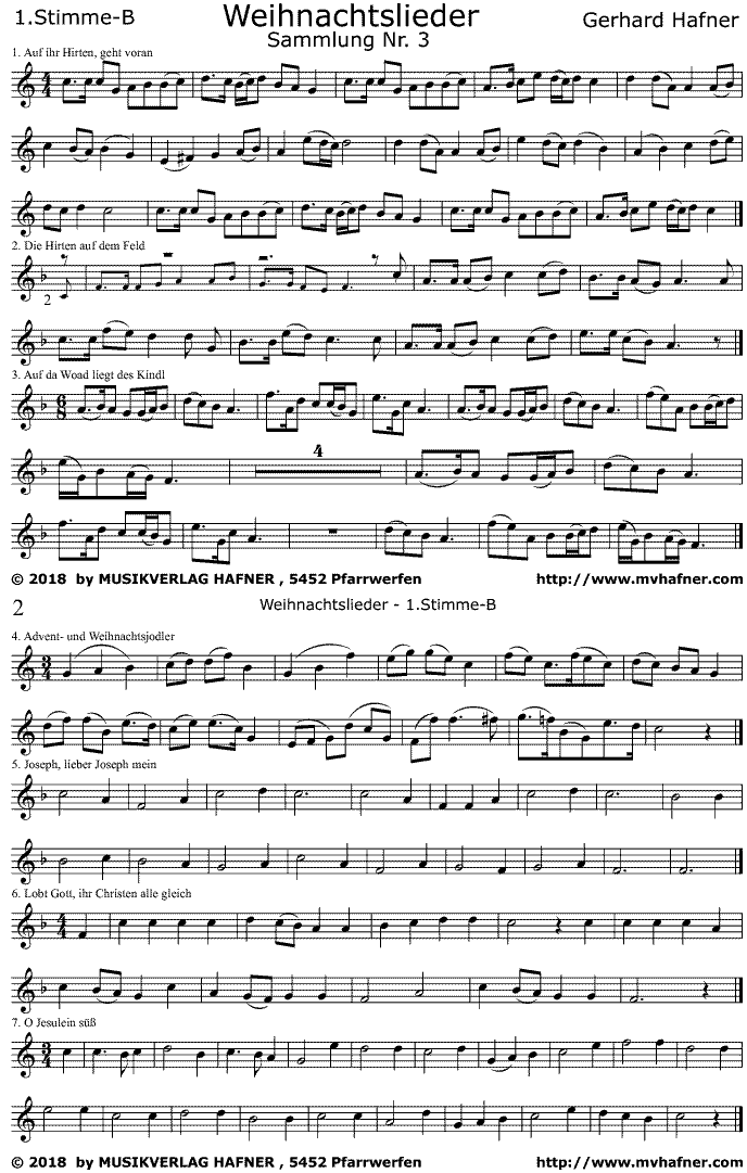 Weihnachtslieder #3 - Muzieknotatie-voorbeeld