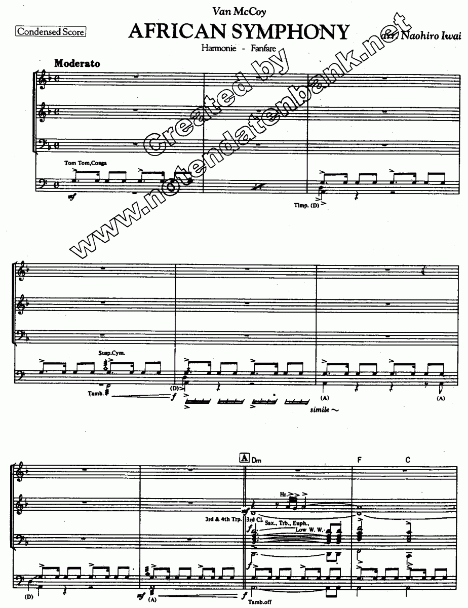 African Symphony - Muzieknotatie-voorbeeld