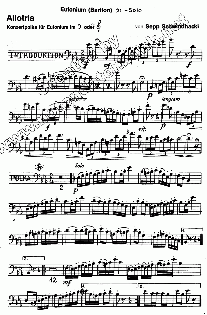 Allotria - Muzieknotatie-voorbeeld
