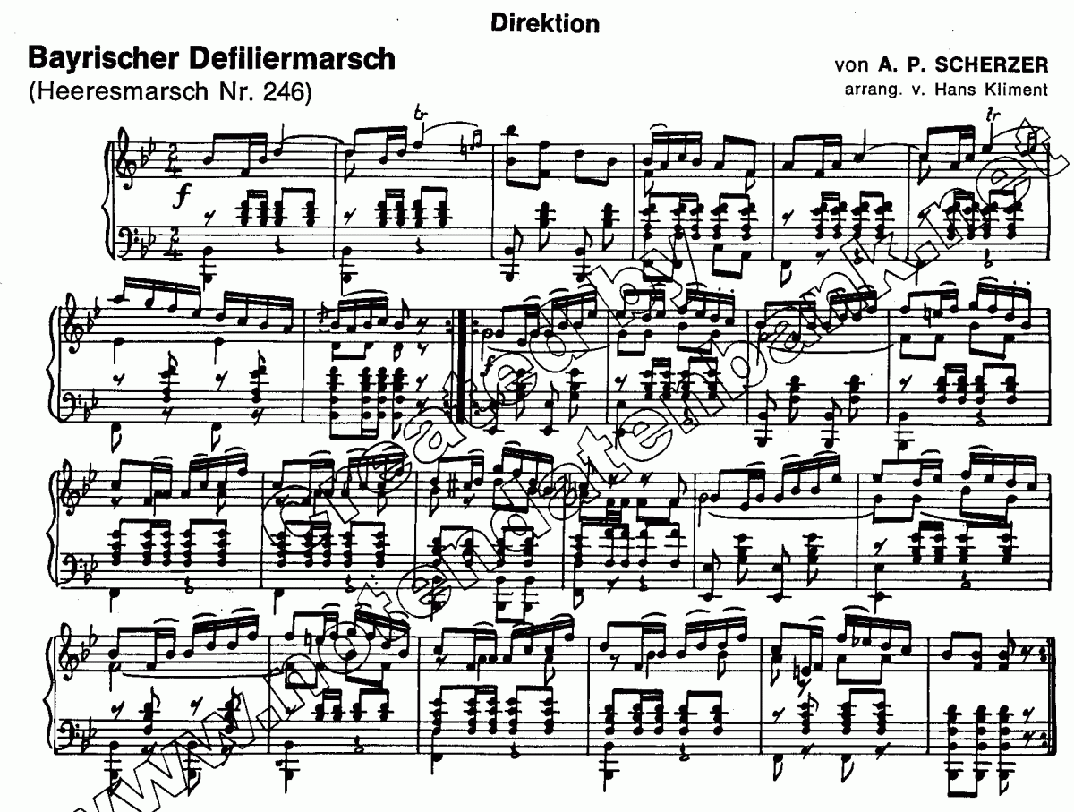 Bayrischer Defiliermarsch - Muzieknotatie-voorbeeld