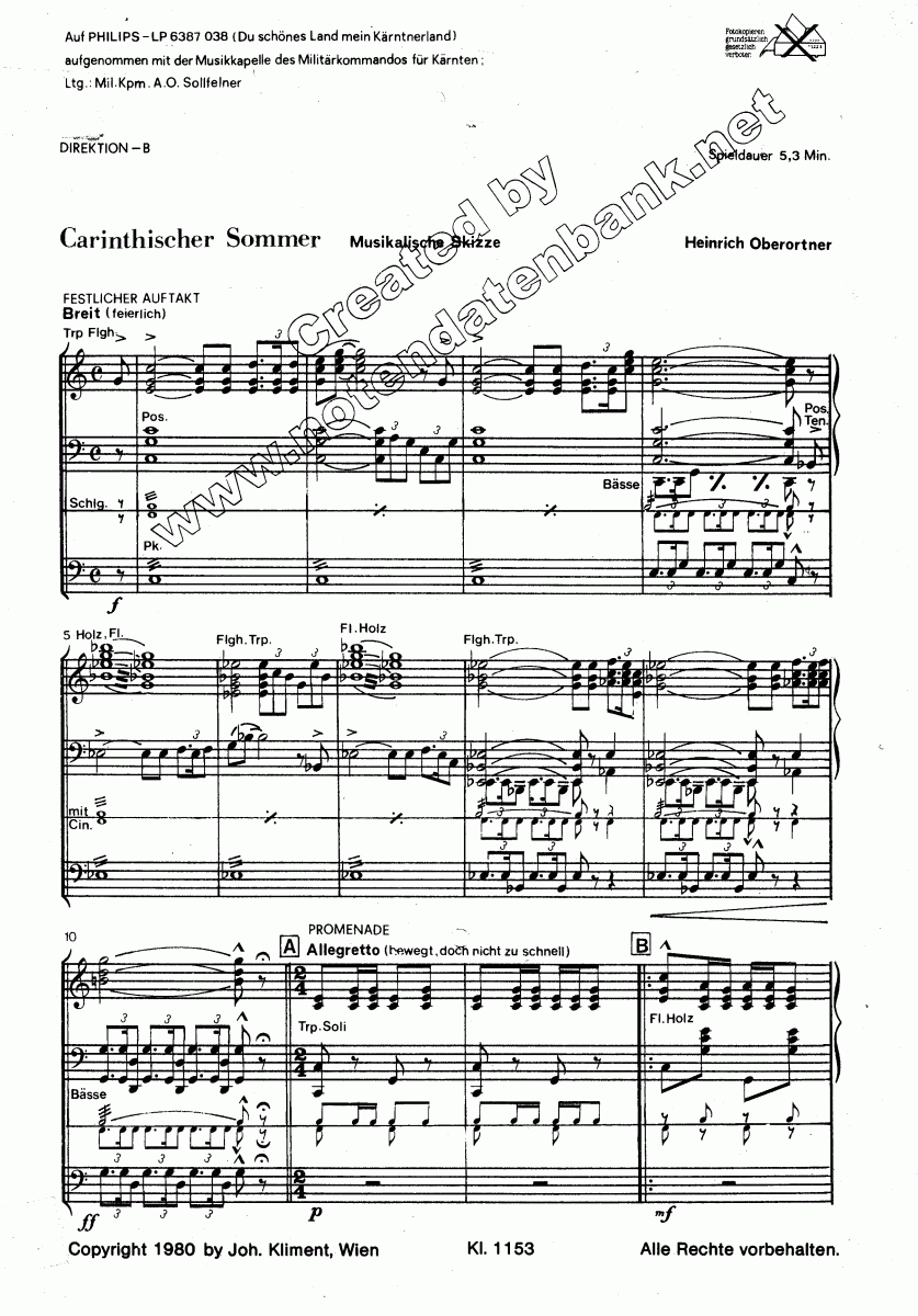 Carinthischer Sommer - Muzieknotatie-voorbeeld