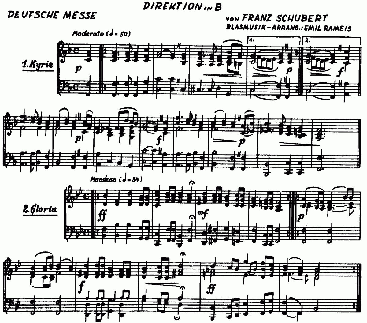 Deutsche Messe (Wohin soll ich mich wenden) - Muzieknotatie-voorbeeld