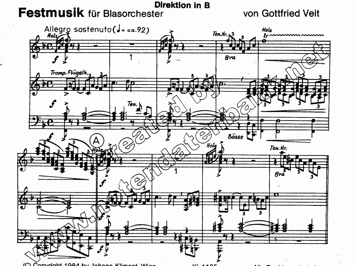 Festmusik für Blasorchester - Muzieknotatie-voorbeeld