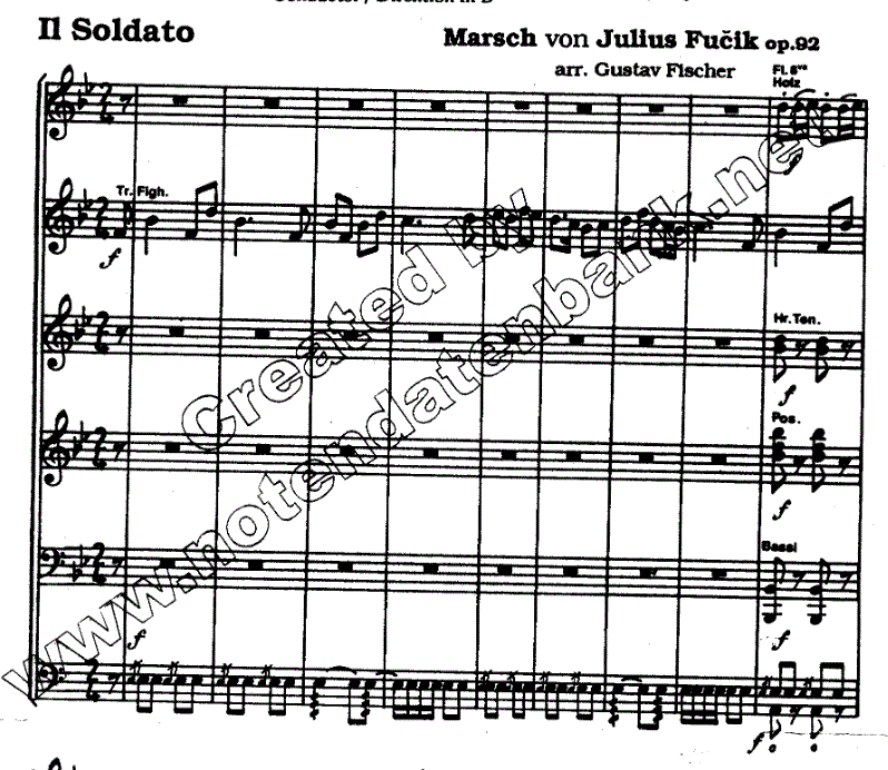 Il Soldato - Muzieknotatie-voorbeeld