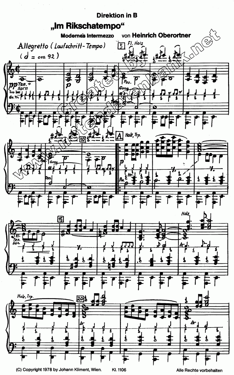 Im Rikschatempo - Muzieknotatie-voorbeeld