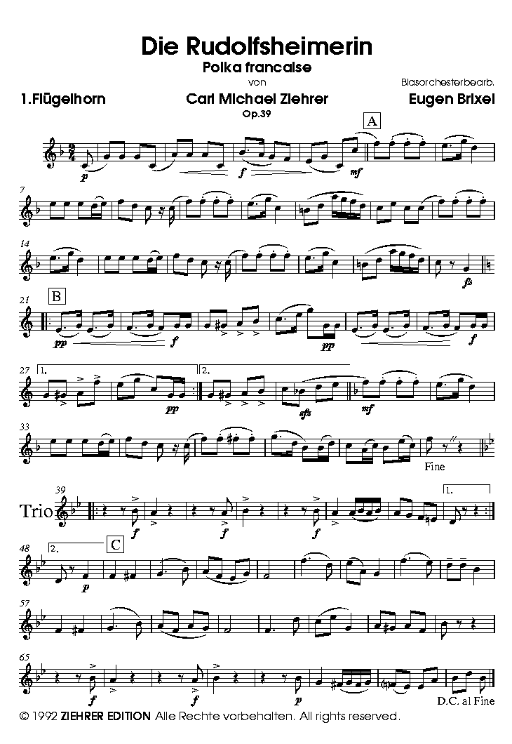 Rudolfsheimerin, Die - Muzieknotatie-voorbeeld